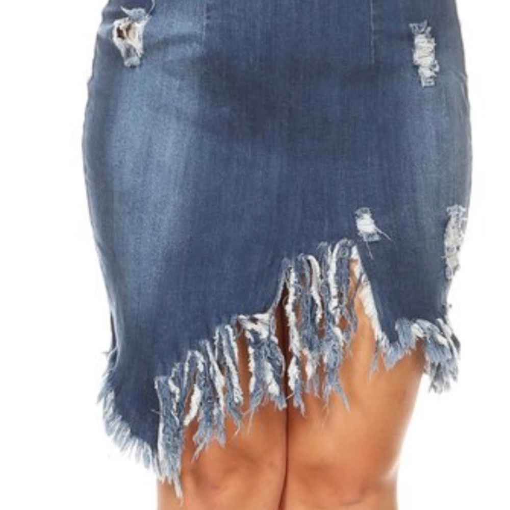 Plus Size Jean Skirt